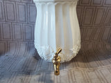 White Ceramic Wall Pocket with Decorative Spigot