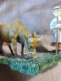 Lang & Wise 1997 Colonial Williamsburg Woman Holding Cow Figurine