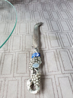 International Silver Company Glass Cheese Plate with Cheese Knife