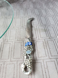 International Silver Company Glass Cheese Plate with Cheese Knife