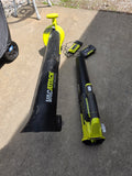 Ryobi 40v  Blower and Leaf Mulcher-Vac w/Three Batteries and a Charger (vac is missing the bag)