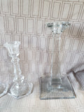 Lot of Clear Glass Tapered Candlestick Holders