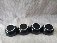 Set of 4 Black Ceramic Dessert Bowls