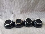 Set of 4 Black Ceramic Dessert Bowls