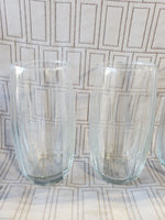 Set of 6 Clear Glass Ribbed Juice Glasses