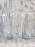 Set of 6 Clear Glass Ribbed Juice Glasses