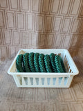 Set of 6 Round Green Fabric Napkin Rings