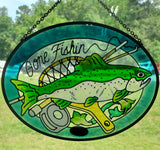 Gone Fishin' Stained Glass Suncatcher