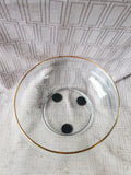 Clear Glass with Gold Toned Rim Round Vase