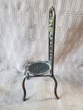 Metal and Beaded Palm Tree Chair Pillar Candle Holder