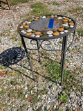 Metal Plant Stand w/River Rock Embellishments