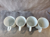 Set of 4 White Grapevine Mugs