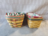 Pair of Longaberger Christmas Sleigh Baskets