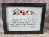 Framed Nativity Scene with Scripture Print