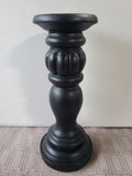 (A) Black Resin Pillar Candle Holder