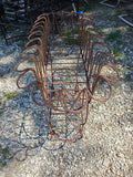 Wraught Iron Rusted Oval Curl Plant Stand