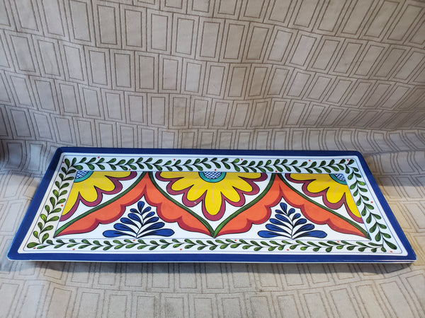 Rectangular Certified International Nancy Green Floral Tray