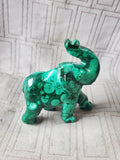 Carved Green Stone Elephant Paperweight