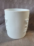Matte White Cylindrical Snowflake Pillar Candle Holder