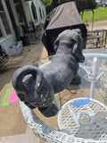 Faux Cement Basset Hound Garden Statue