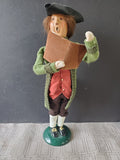 (D) Byers' Choice Carolers Colonial Williamsburg Signed "Man Holding Music Book" Figurine