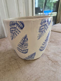 Blue and White Glazed Terracotta Planter