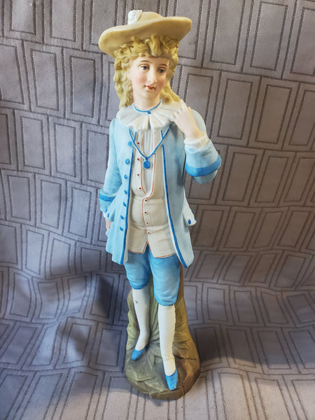 Porcelain Boy in Blue Figurine