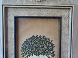 Blueberry Plant Painting on Wood Signed T. Sears