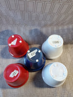 Lot of 5 Red, White, and Blue Small Planters