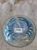 Small Decorative Fused Glass Crab Plate