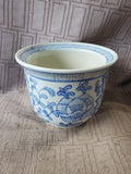 Small Blue and White Ceramic Planter
