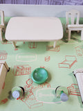 Vintage Strombecker True Scale Play Furniture Dining Room Set Model No. 72-200 (B)