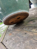 Large Glazed Green/Tan Terracotta Planter w/dirt