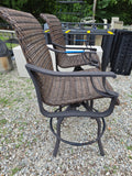 Bar Height All-Weather Wicker Swivel Chair Pair