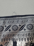 Black and Silver Toned Paisley Table Runner