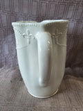 White Ceramic Fleur-de-lis Pitcher