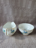 Melba Blue Floral Creamer and Sugar Set