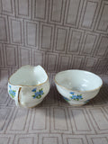 Melba Blue Floral Creamer and Sugar Set
