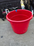 Large Red Plastic Tub w/Rope Handles (B)