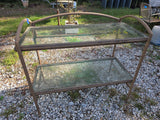 Brown Aluminum Outdoor Sideboard w/Glass Shelves