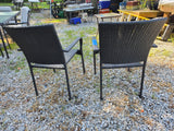 Pair of All-Weather Wicker Arm Chairs