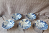 Set of 5 Bluebrook Blue White Soup Bowls