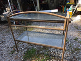 Brown Aluminum Outdoor Sideboard w/Glass Shelves