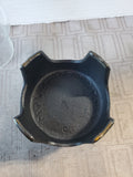 Dansk Jens Quistgaard Cast Iron and Hurricane Glass Candle Holder