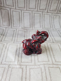 Red Resin Elephant Figurine