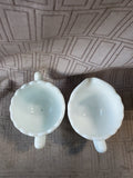 Milk Glass Grapevine Creamer and Sugar Set