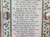 Framed "Teacher's Prayer" Cross-Stitch Sampler