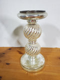 Pair of Pottery Barn Mercury Glass Pillar Candle Holders