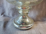 Pottery Barn Mercury Glass Decorative Shallow Pedestal Bowl