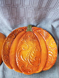 Set of 4 Pier 1 Orange Pumpkin Salad Plates